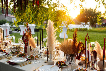 Luxury festive served table banquet catering