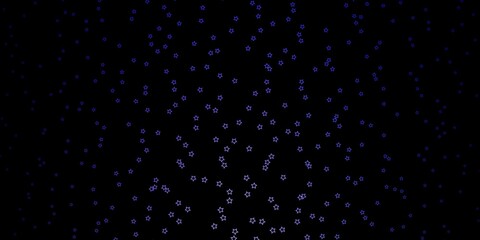 Dark Purple vector background with small and big stars. Colorful illustration in abstract style with gradient stars. Pattern for new year ad, booklets.