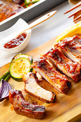 Grilled Sparerib with various vegetables