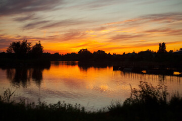 sunset on the river