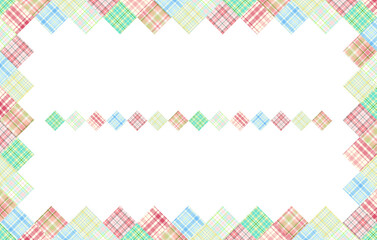 飾り枠＆飾り罫　パッチワーク　タータン柄