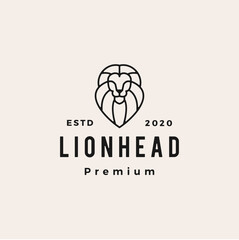 lion head line outline hipster vintage logo vector icon illustration © gaga vastard