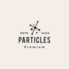 particle molecule hipster vintage logo vector icon illustration