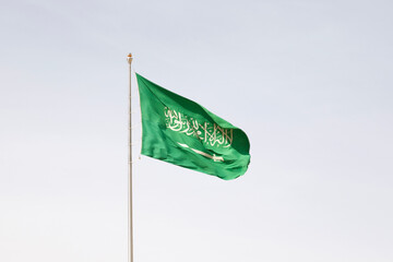 Saudi Arabia flag waving in the wind - 365425618