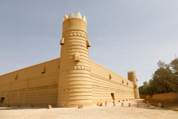 Historical Fort in Raghba in Saudi Arabia. The fort is currently undergoing extensive restoration