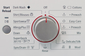 control panel of the washing machine