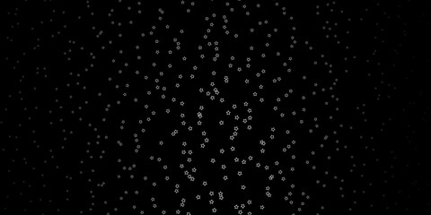 Dark Gray vector background with small and big stars. Colorful illustration in abstract style with gradient stars. Pattern for new year ad, booklets.