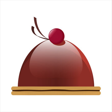 Vector image of a chocolate mousse cake