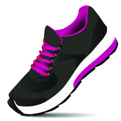 Blake pink sneakers for sports. Fitness shoes. Vector illustration