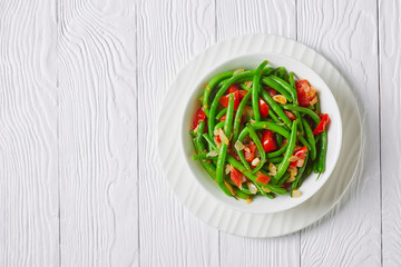 fry bodi, green beans and veggies, top view