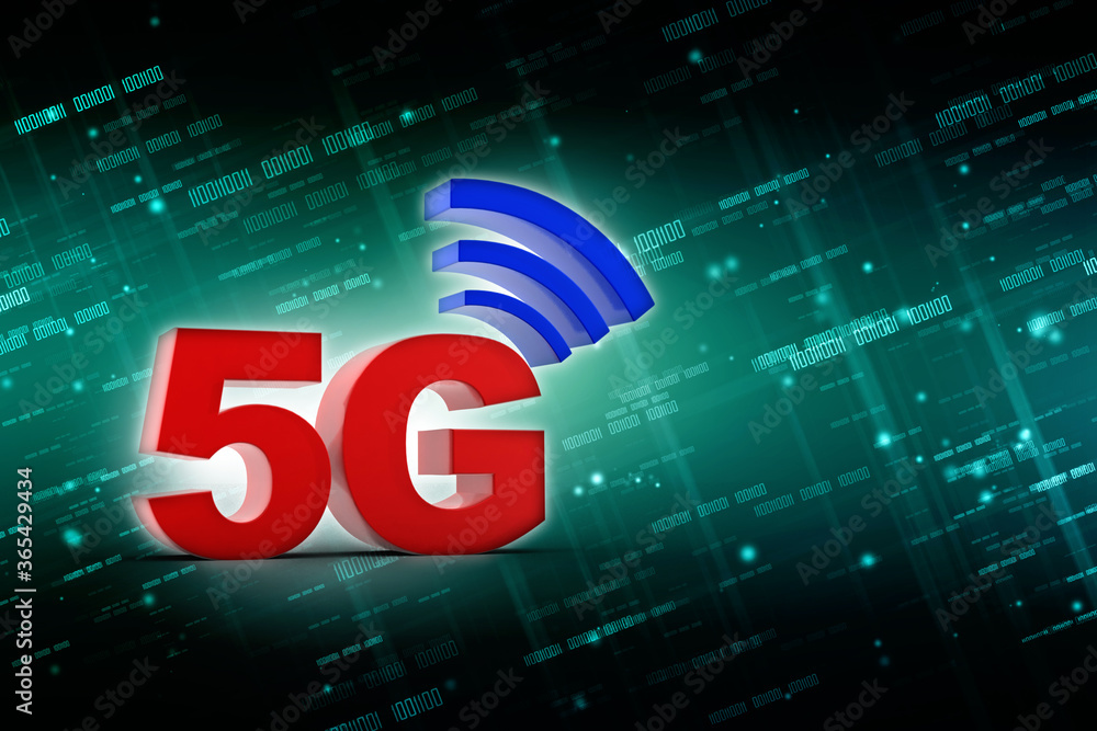 Poster 3d rendering 5g network 5g connection with wifi