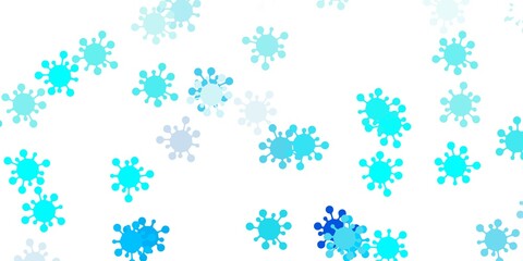 Light blue vector pattern with coronavirus elements.