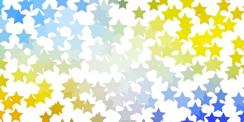 Light Blue, Yellow vector pattern with abstract stars. Blur decorative design in simple style with stars. Theme for cell phones.