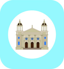 Cathedral Basilica of San Jose, California United States. illustration for web and mobile design.