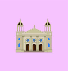 Cathedral Basilica of San Jose, California United States. illustration for web and mobile design.