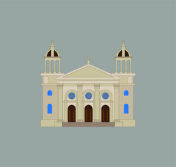 Cathedral Basilica of San Jose, California United States. illustration for web and mobile design.