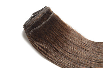 multiple pieces clip in straight dark auburn human hair extensions