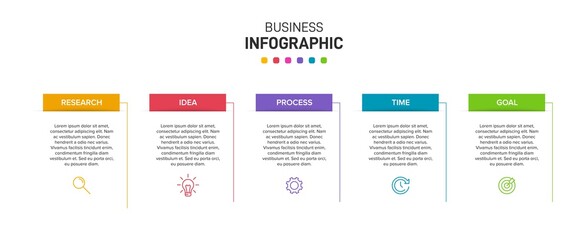 Infographic design with icons and 5 options or steps. Thin line vector. Infographics business concept. Can be used for info graphics, flow charts, presentations, web sites, banners, printed materials.
