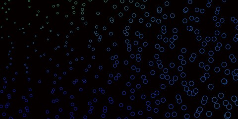 Dark Blue, Green vector texture with disks. Abstract colorful disks on simple gradient background. Design for your commercials.