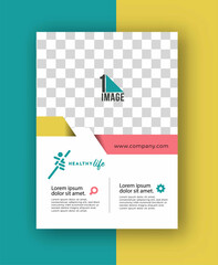 Healthcare brochure, flyer, magazine cover & poster template, vector illustration.