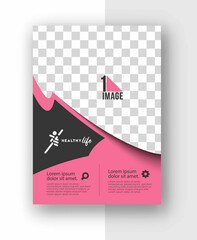 Healthcare brochure, flyer, magazine cover & poster template, vector illustration.
