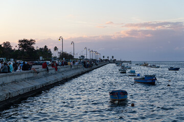 Malecon at sunset, Havana, Cuba