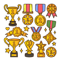 Award doodle illustration isolated background