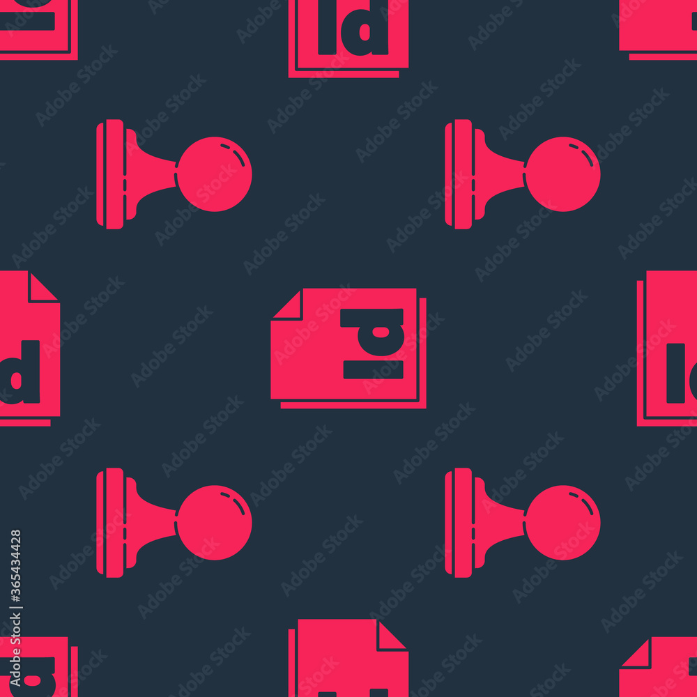 Poster set stamp and id file document on seamless pattern. vector.