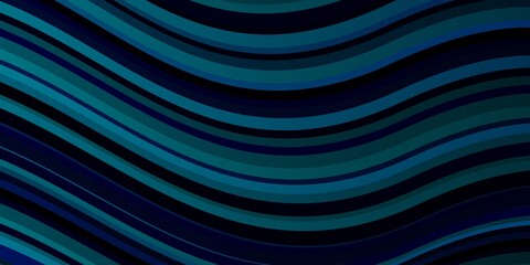 Dark BLUE vector pattern with curved lines. Bright sample with colorful bent lines, shapes. Best design for your posters, banners.