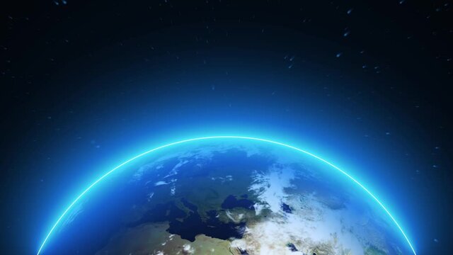 looped animated background earth view from space 
