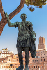 Fototapeta na wymiar ROME, ITALY - 2014 AUGUST 18. Sculpture of Gaius Iulius Caesar in Rome.