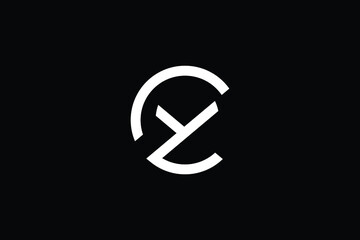 Minimal Innovative Initial CY logo and YC logo. Letter CY YC creative elegant Monogram. Premium Business logo icon. White color on black background