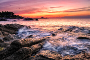 Sunset over Ile Rousse in Corsica