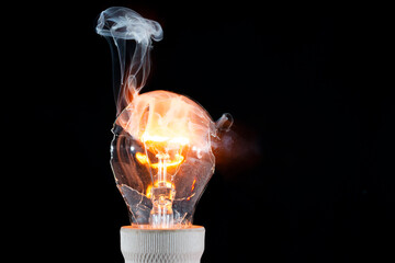 High speed photography - moment of light bulb burn out
