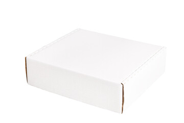 Flat white cardboard carton boxes, isolated