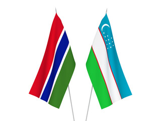 Uzbekistan and Republic of Gambia flags