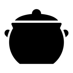 Crockpot. icon with glyph style and perfect pixels. Suitable for website design, logos, applications and UI.