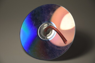 cd or dvd disk clean gray background