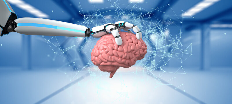 Humanoid Robot Hand Human Brain