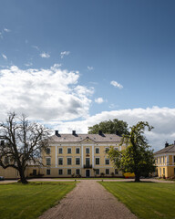 The castle of Börringekloster in the landscape of Skåne in southern Sweden