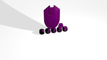 3D illustration of mouse graphics and text made by metallic dice letters for the related meanings of the concept and presentations. background and computer