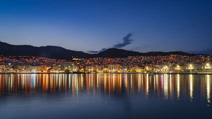 Fototapeta premium Kavala city at Greece by night