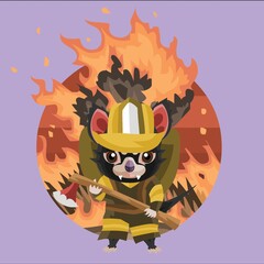 tasmanian devil fire fighter
