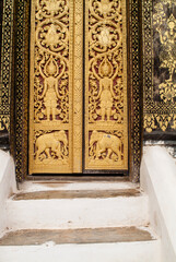 Detail of the back facade of Vat Xieng Thong pagoda in Luang Prabang, Laos