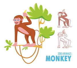 Monkey cartoon illustration