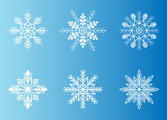 Fototapeta na wymiar Snowflake symbol collection for design Christmas and New Year banner and cards.