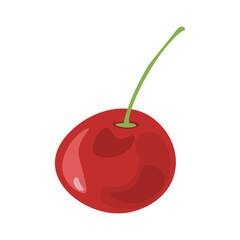 Cherry. Ripe cherry on a white background, delicious food, vitamins.