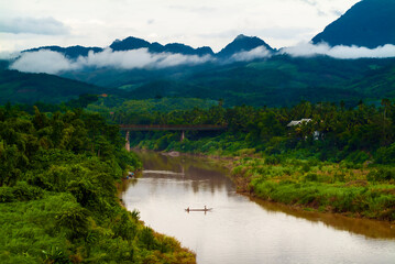Nam Khan river in Luang Prabang, Laos