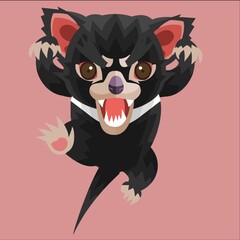 attacking tasmanian devil