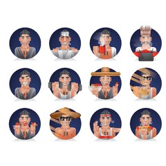 various icons of a man